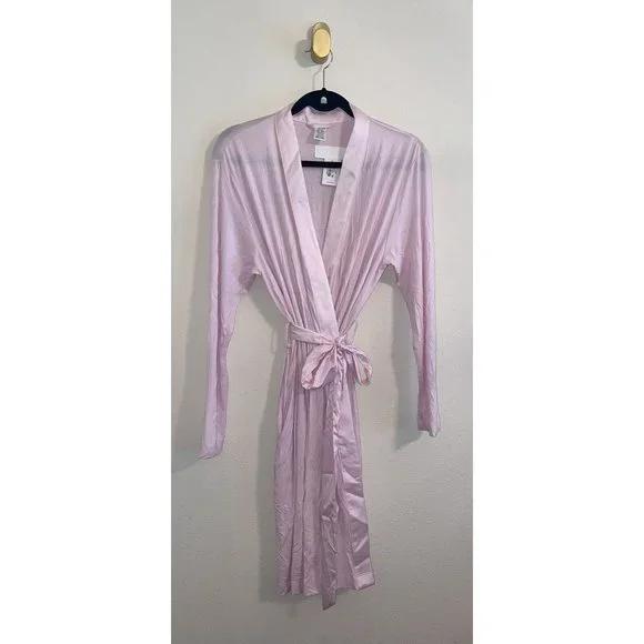 Calvin Klein QS6529 Womens Modal Satin Sleep Robe M/L Medium Large Pink New - Picture 4 of 8